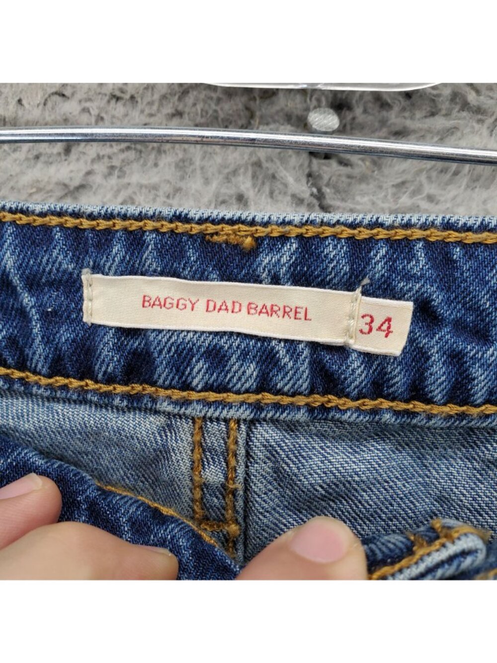 Levis Jeans Womens 34 Blue Baggy Dad Barrel Relaxed Fit Classic Denim Casual W34 - Picture 3 of 14